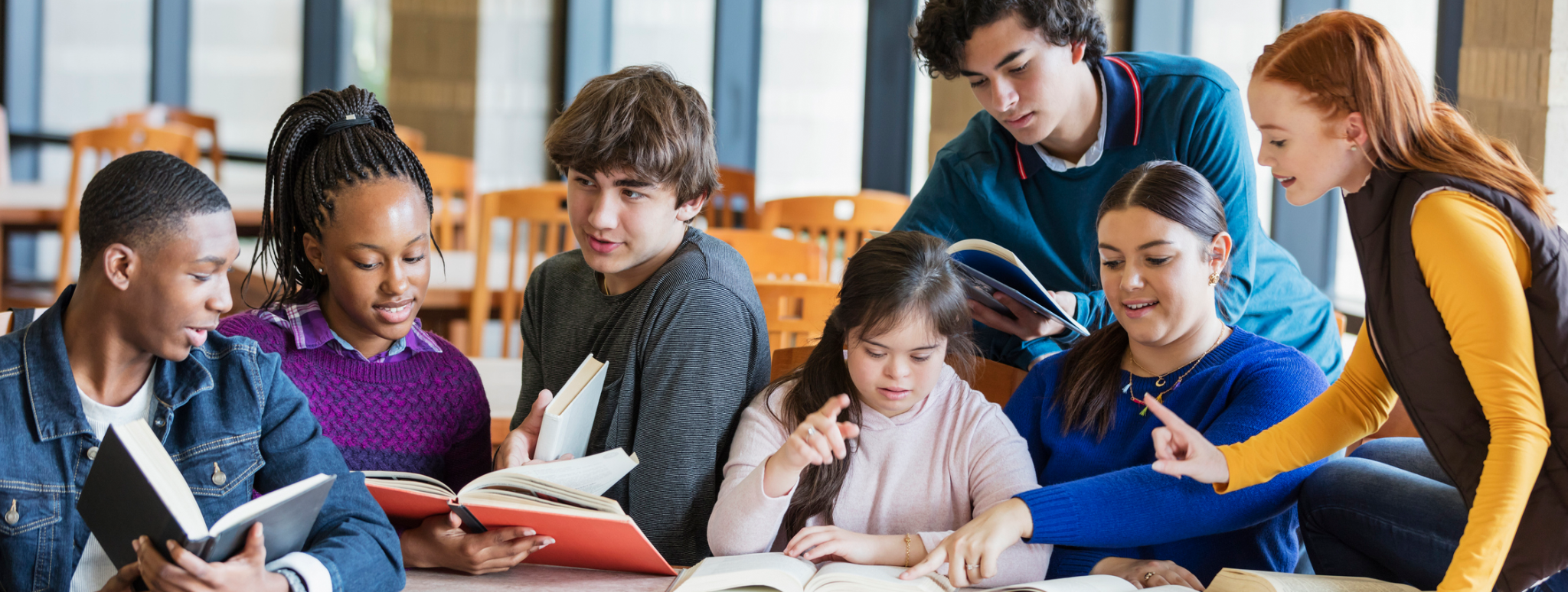 Students studying as a group
