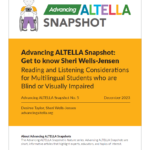 Cover page of Advancing ALTELLA Snapshot: Get to Know Sheri Wells-Jensen