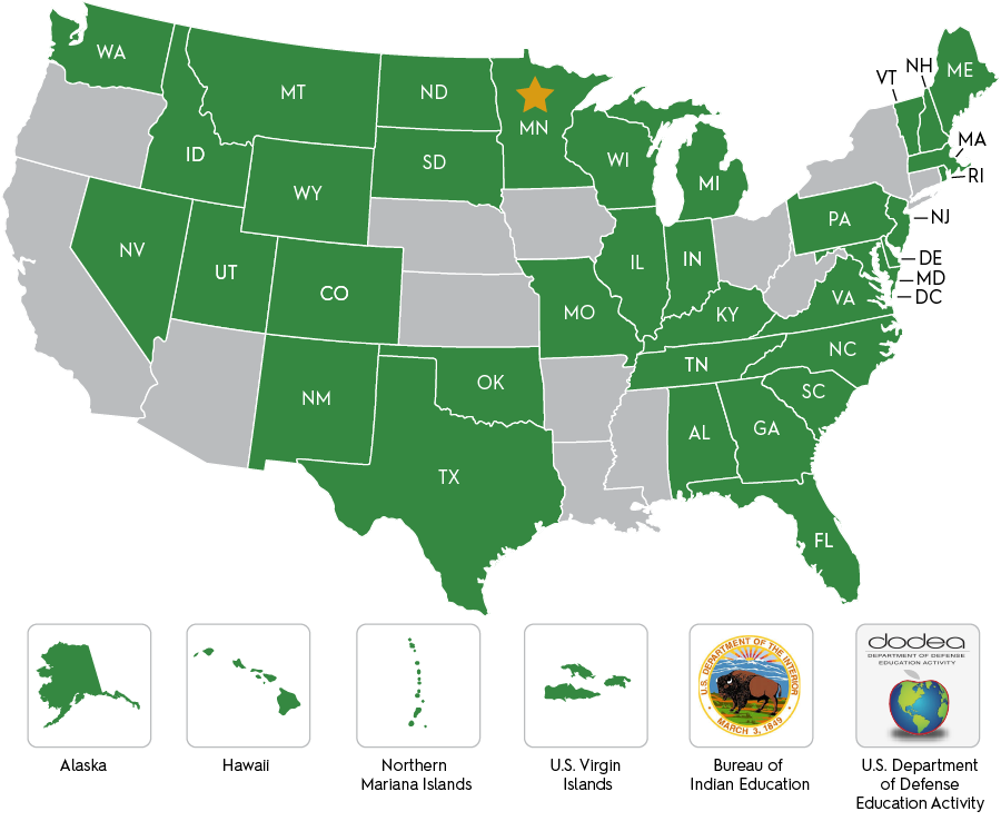 Altella_states Map of Altella states in the U.S. Link to long description is after the map image.